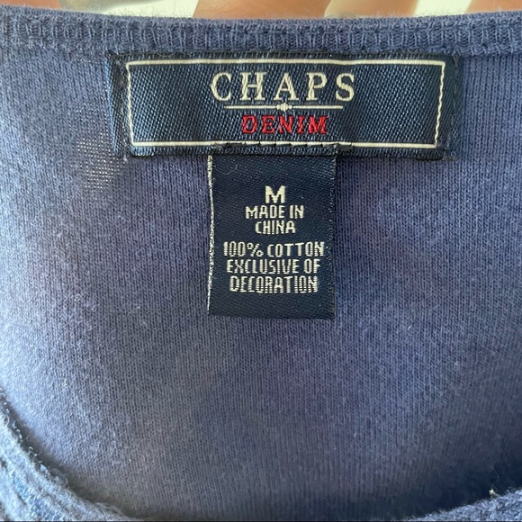 Blue Chaps Tank Top with Decorative Neck - Picture 3 of 3